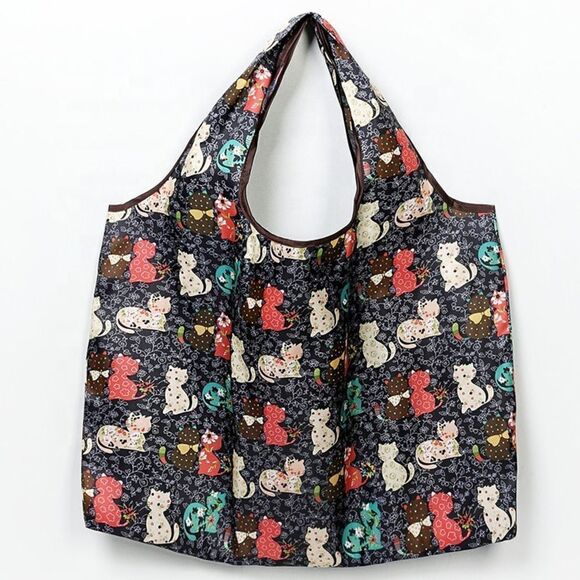 Colorful Cat Print Tote Bag - Picture 1 of 10